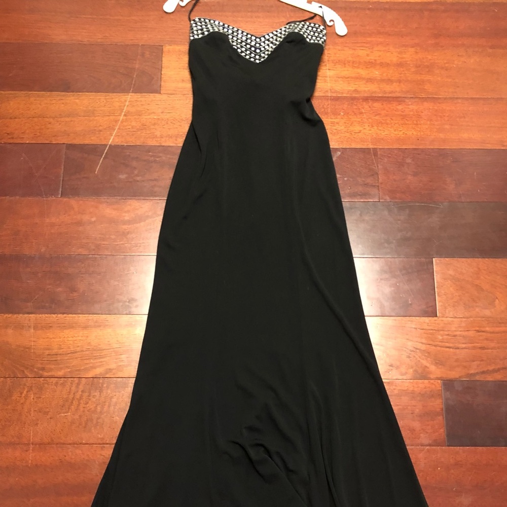 Mike Benet Black Strapless Gown